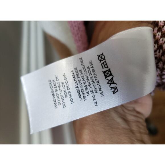 Women's Anthropologie Pink/Brown Checkered Pullover Sweater XL New - Picture 9 of 12